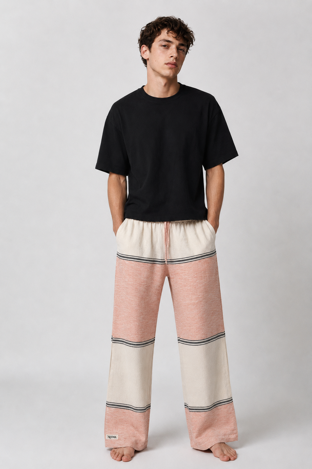 Pink woven shorts
